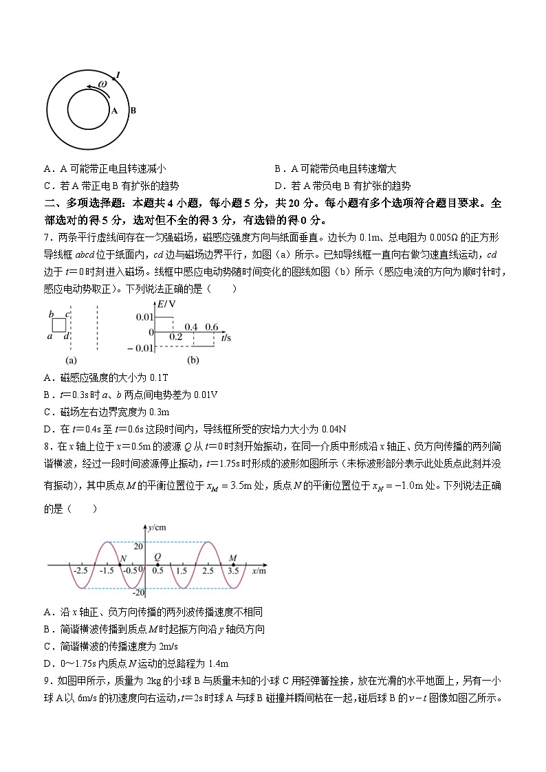 2024长沙雅礼中学高二下学期3月入学考试物理试卷含答案03