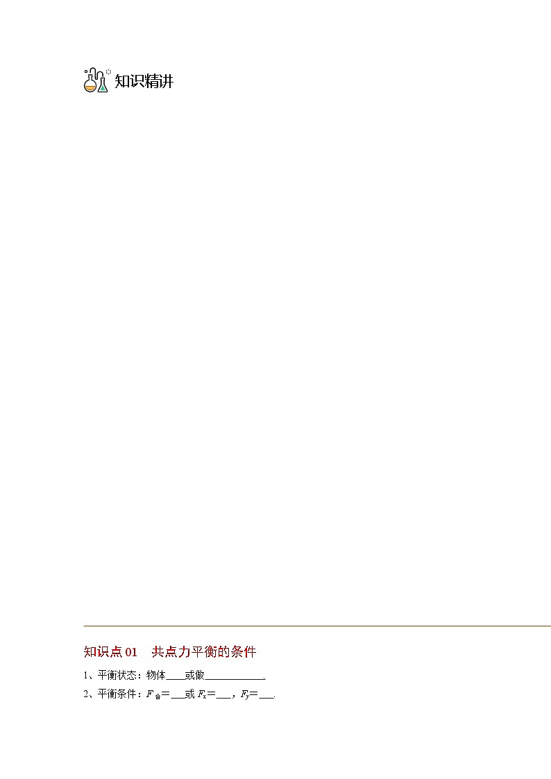 人教2019必修第一册高一物理同步精品讲义第5课共点力的平衡(学生版+解析)03