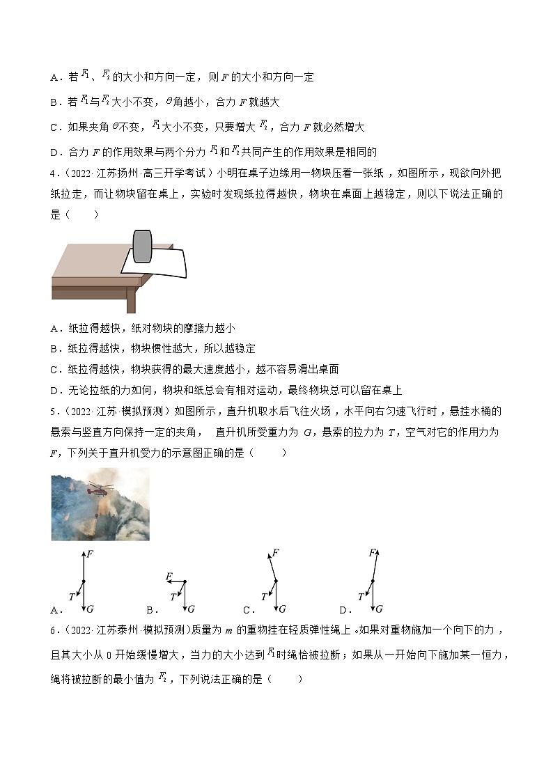 高考物理冲刺抢分选择题综合专练(全国乙卷)2023年高考好题高三物理试卷分项汇编【第01辑】专题02相互作用(江苏专用)(原卷版+解析)第2页