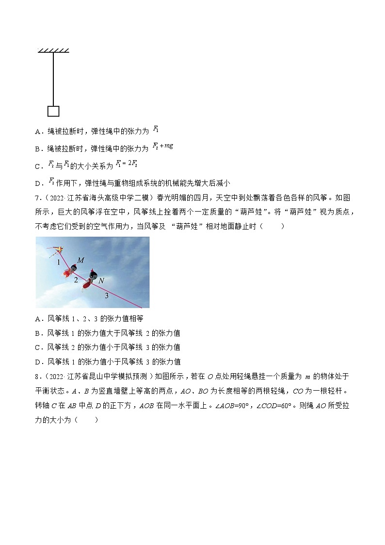 高考物理冲刺抢分选择题综合专练(全国乙卷)2023年高考好题高三物理试卷分项汇编【第01辑】专题02相互作用(江苏专用)(原卷版+解析)第3页