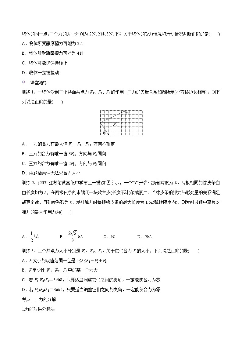 高三物理一轮复习精讲精练第二讲力的合成与分解(原卷版+解析)第3页