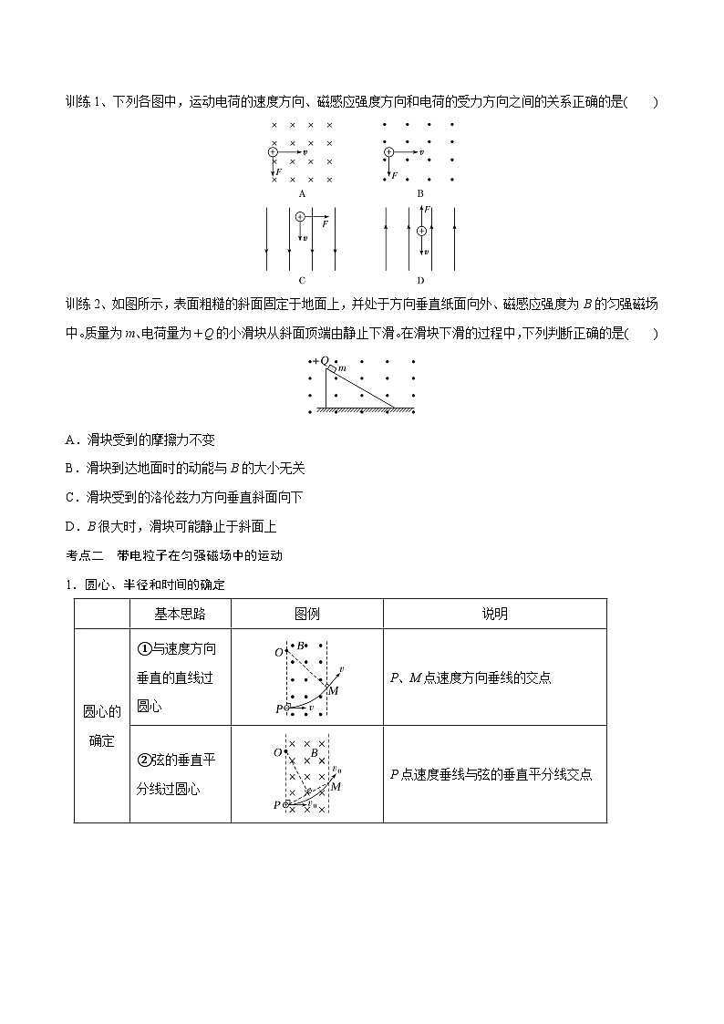 高三物理一轮复习精讲精练第二讲磁场对运动电荷的作用(原卷版+解析)第3页
