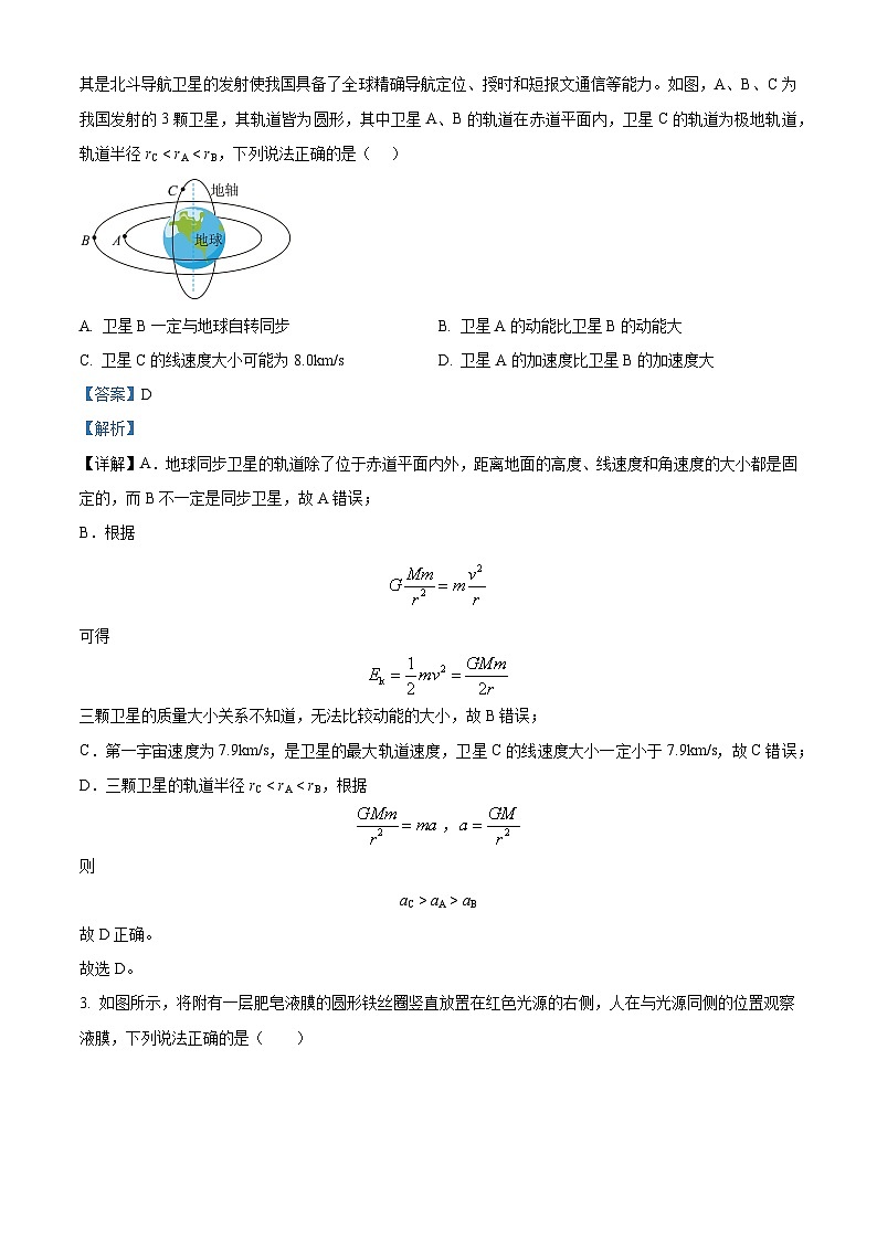 2024届湖南省长沙市雅礼中学高三下学期3月综合测试（一）物理试题 第2页