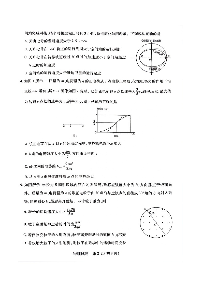 2024届湖南省衡阳市高三二模物理试卷02