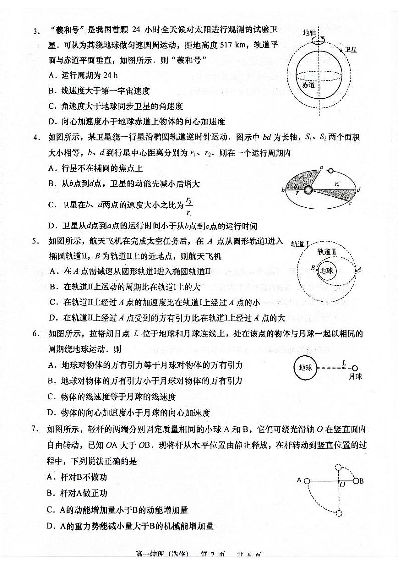 江苏省如皋中学2023-2024学年高一下学期教学质量调研物理试题（选修）第2页
