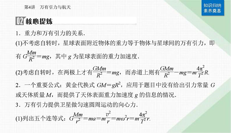 2024届高考物理二轮复习第4讲万有引力与航天课件第3页