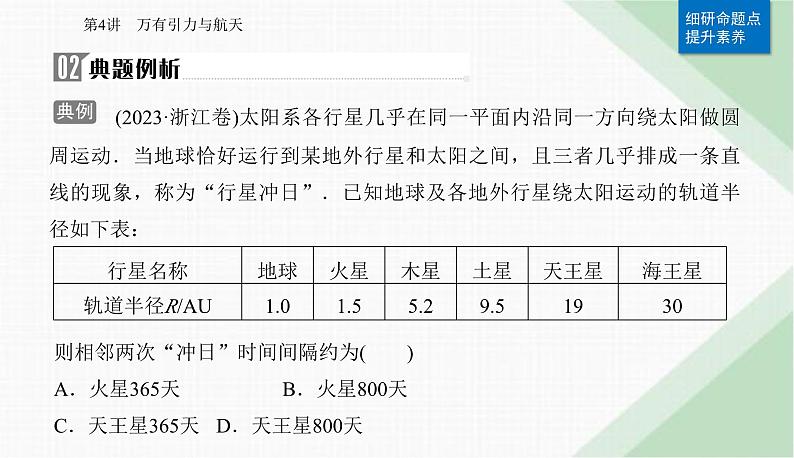 2024届高考物理二轮复习第4讲万有引力与航天课件第7页