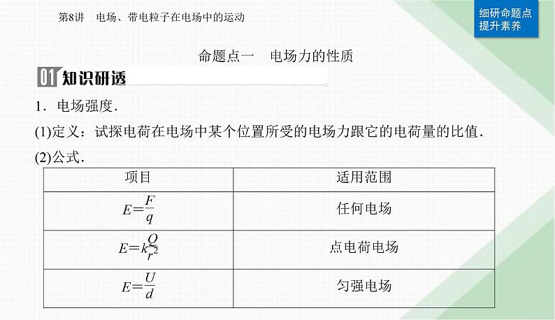 2024届高考物理二轮复习第8讲电场、带电粒子在电场中的运动课件第5页