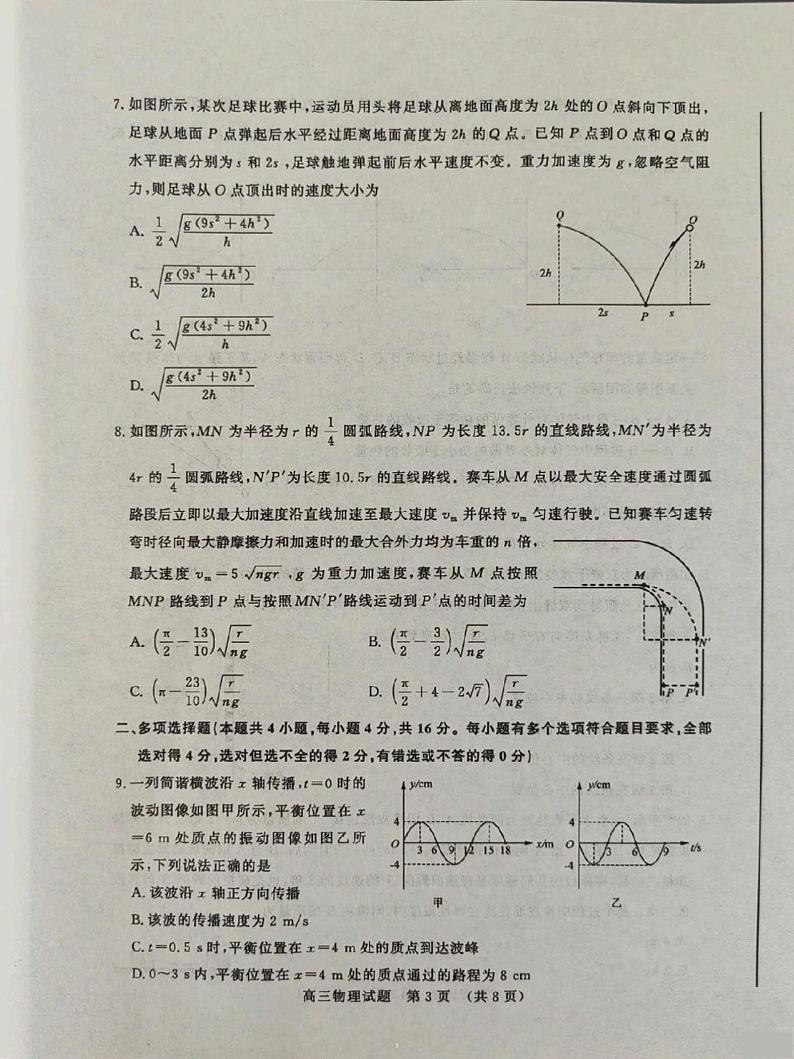 山东省济南市2024届高三下学期3月模拟考试（一模）物理 PDF版含答案第3页
