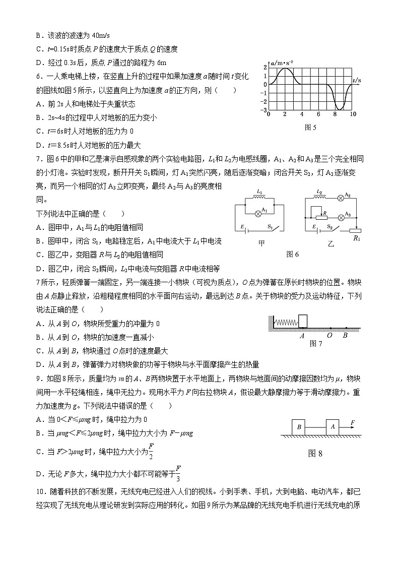 2024届北京市延庆区高三下学期3月一模试题 物理 Word版02