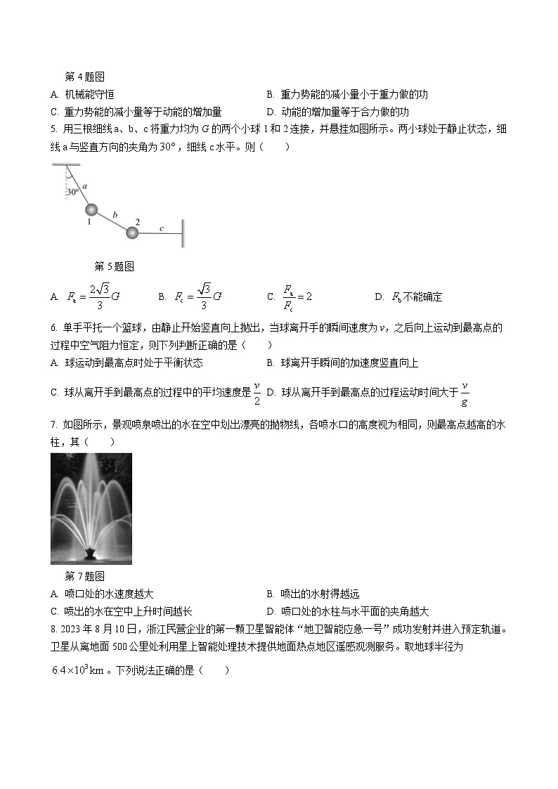 2024届浙江省杭州二中等9+1联盟高三下学期3月模拟预测物理试卷（Word版）第2页