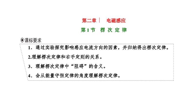 人教版高中物理选择性必修第二册第二章电磁感应第一节楞次定律课件第1页