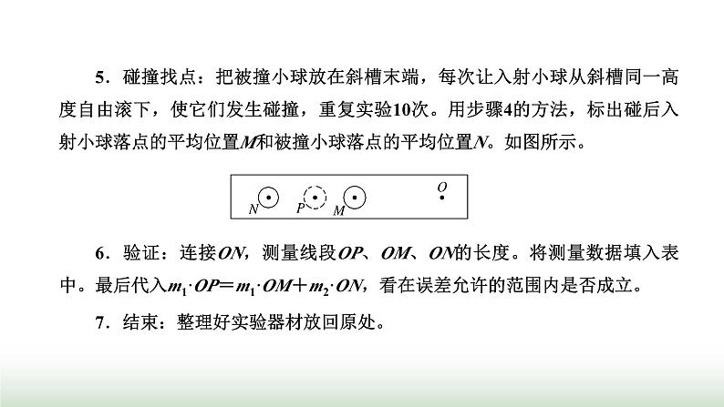 人教版高中物理选择性必修第一册第一章动量守恒定律第四节实验：验证动量守恒定律课件06