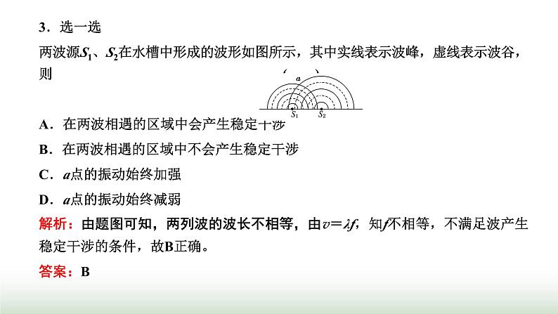 人教版高中物理选择性必修第一册第三章机械波第4、5节波的干涉多普勒效应课件05