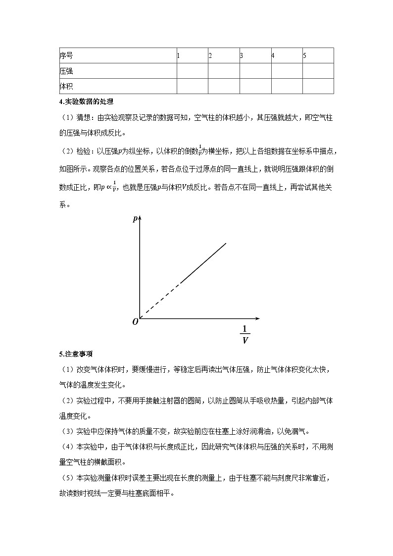 高二物理素养提升学案(人教版选择性必修第三册)第二章第二节气体的等温变化(原卷版+解析)03