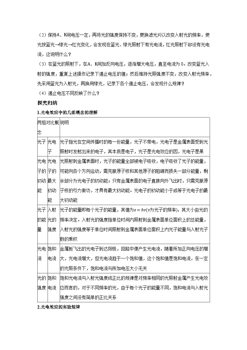 高二物理素养提升学案(人教版选择性必修第三册)第四章第二节光电效应(原卷版+解析)03