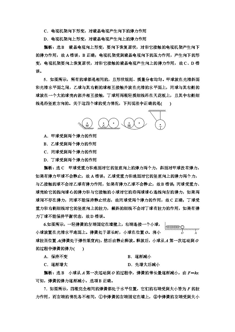 粤教版高中物理必修第一册课时跟踪检测（十三）弹力含答案02