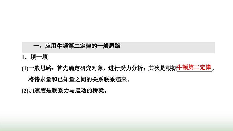 粤教版高中物理必修第一册第四章牛顿运动定律第五节牛顿运动定律的应用课件第2页