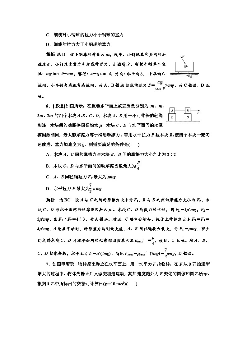 粤教版高中物理必修第一册课时跟踪检测（二十六）动力学中的三类常见题型含答案第3页