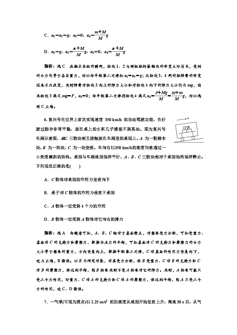 粤教版高中物理必修第一册模块综合测试(二)含答案第3页