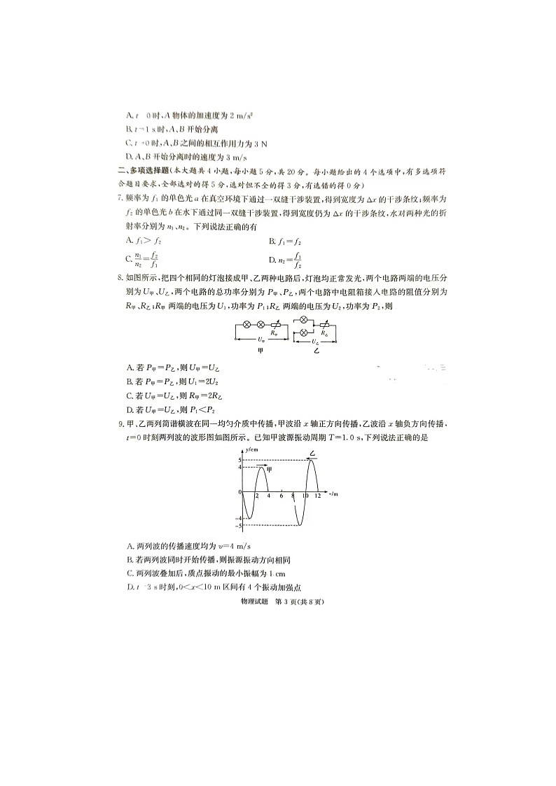 2024届湖南省娄底市高三三模物理试题03