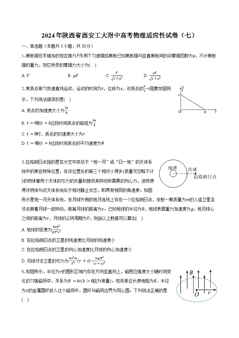 2024年陕西省西安工大附中高考物理适应性试卷（七）（含解析）第1页