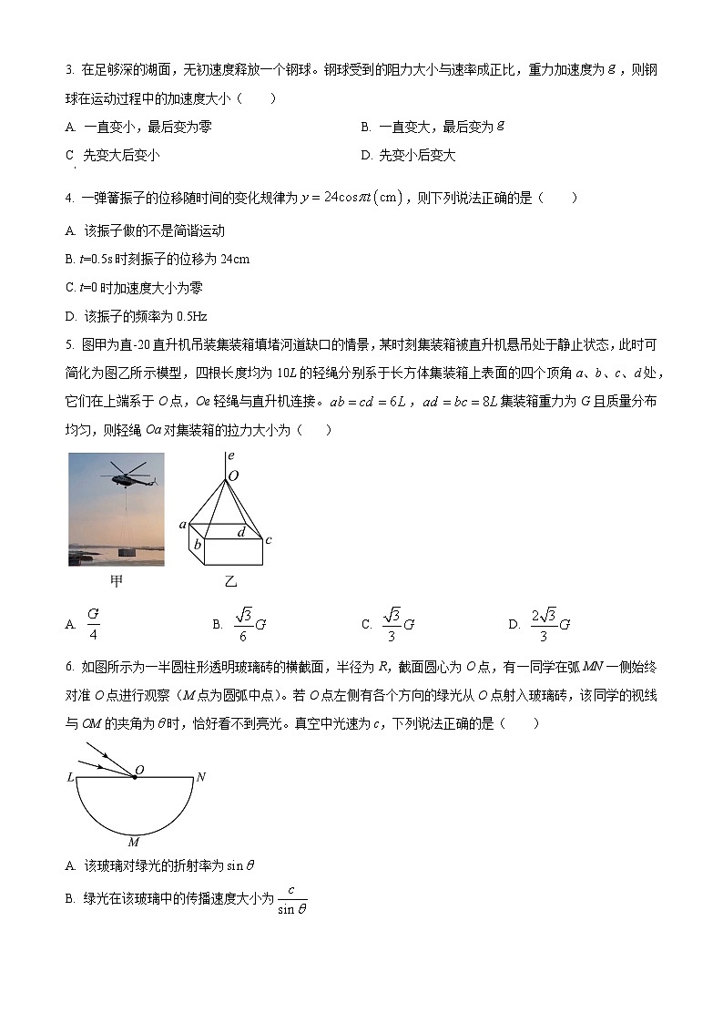 山西省晋中市平遥县第二中学2023-2024学年高三下学期3月月考理科综合物理试题（原卷版）第2页