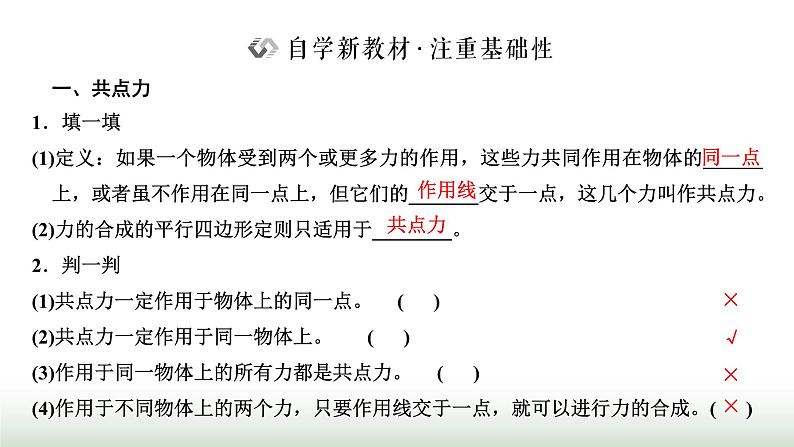 人教版高中物理必修第一册第三章相互作用力第五节共点力的平衡课件第2页