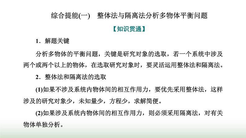 人教版高中物理必修第一册第三章相互作用力习题课三共点力平衡条件的应用课件第2页