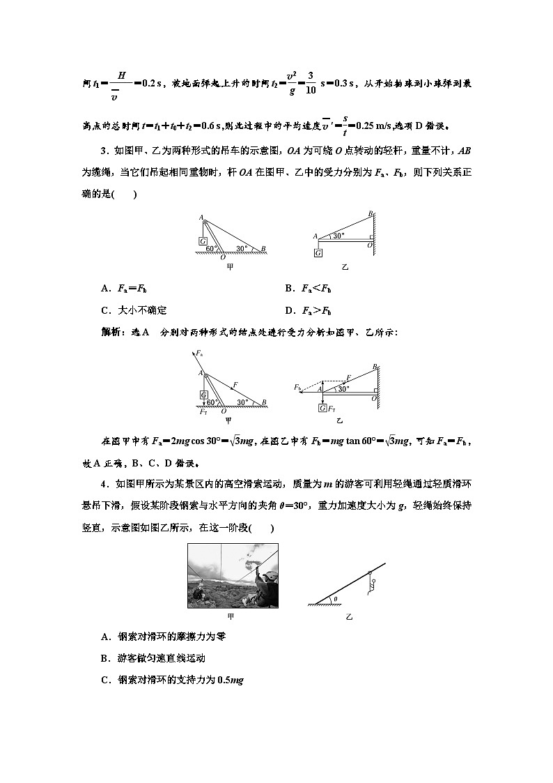 人教版高中物理必修第一册模块综合检测（一）含答案02