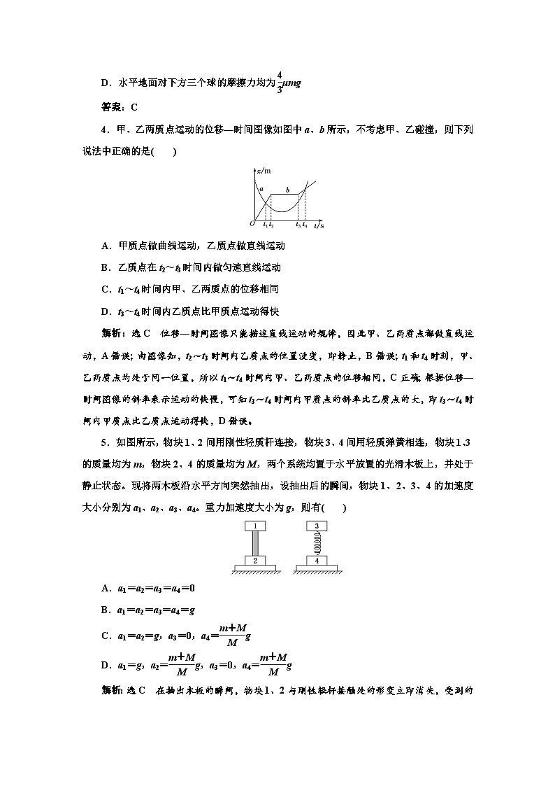 人教版高中物理必修第一册模块综合检测（二）含答案第2页