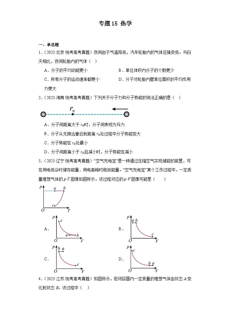 专题15 热学 (原卷版)第1页