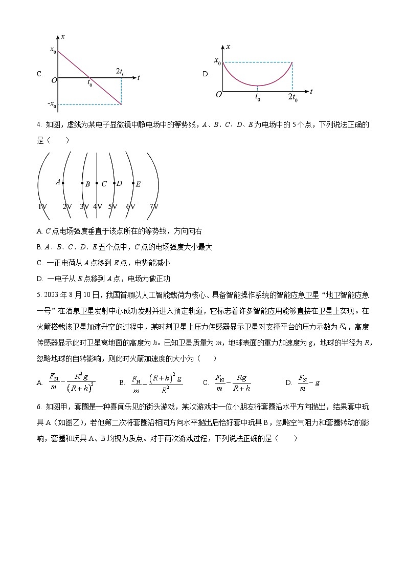 2024届名校学术联盟高三下学期模拟卷理综试卷-高中物理（原卷版+解析版）02