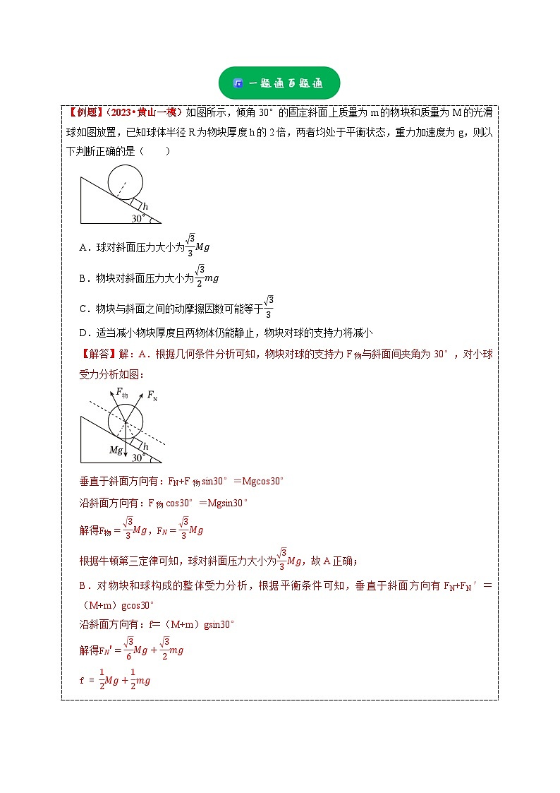 小题精练02 力和物体平衡——2024年高考物理题型突破限时精练02