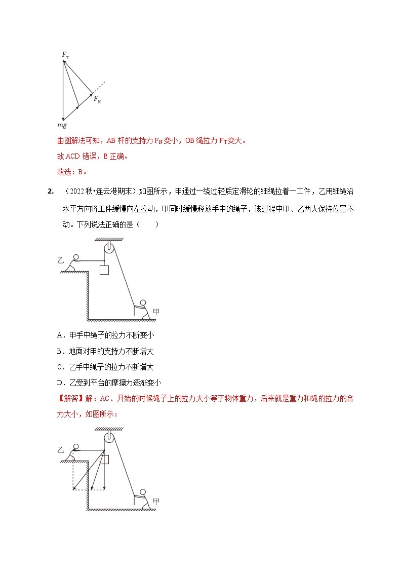 小题精练03 矢量三角形在静态平衡和动态平衡中的应用——2024年高考物理题型突破限时精练03