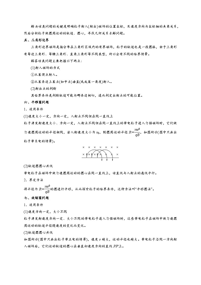 小题精练13 有界磁场 磁聚焦 平移圆 放缩圆 旋转圆问题——2024年高考物理题型突破限时精练03