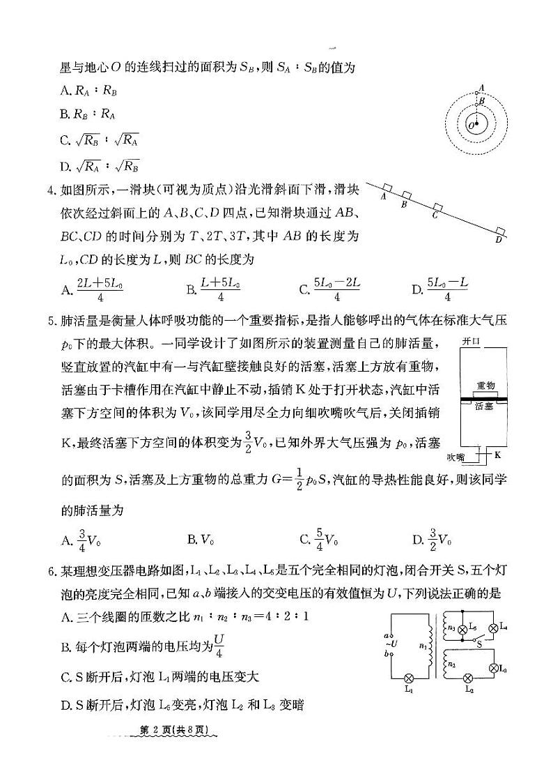 河北省2024届高三下学期3月高考模拟考试 物理 PDF版含解析第2页
