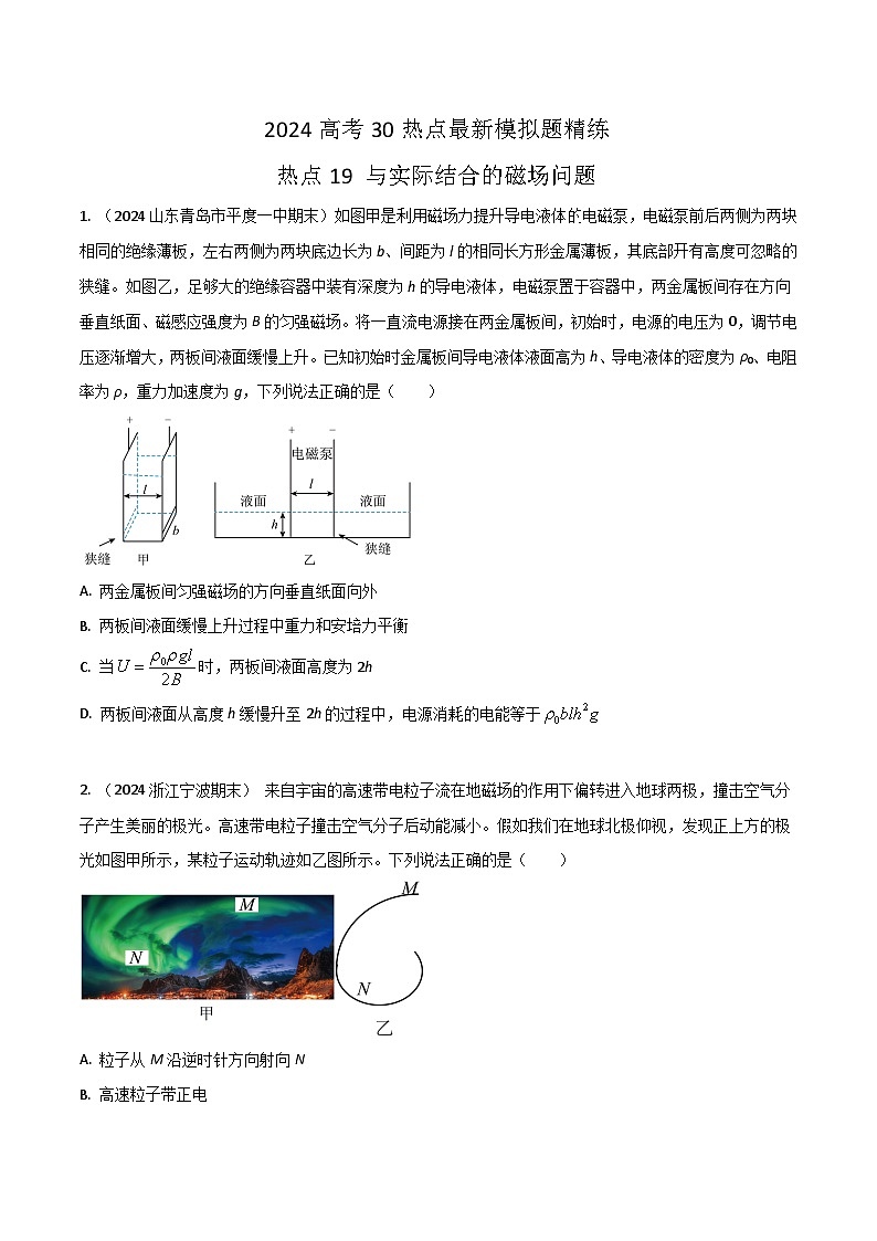 热点19与实际结合的磁场问题（原卷版）第1页