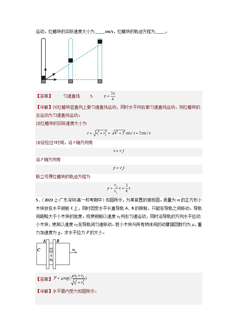 5.2 运动的合成与分解（专题训练）-高中物理同步知识点解读与专题训练（人教版必修第二册）03