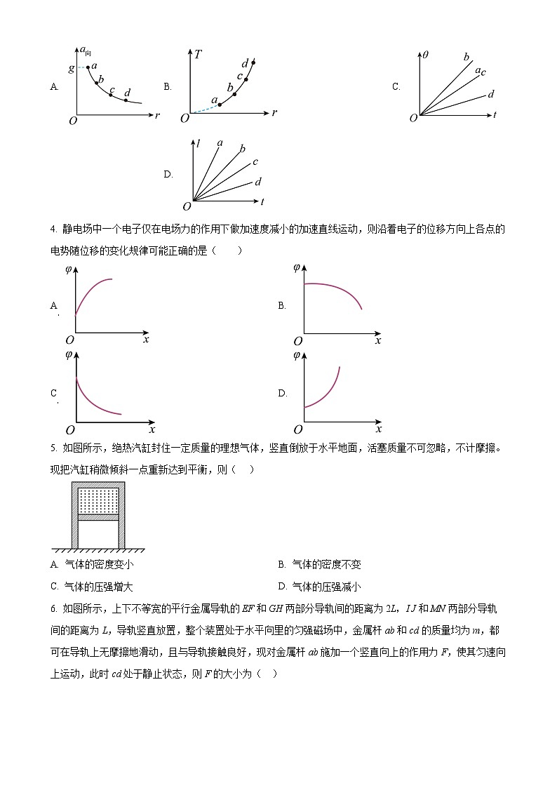 江西省鹰潭市2024届高三下学期第一次模拟考试物理试卷（Word版附解析）02