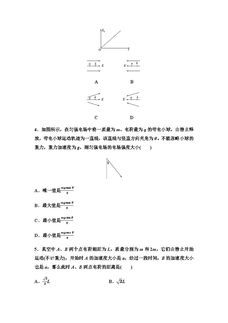 粤教版高中物理必修第三册素养提升练1电场力的性质第2页
