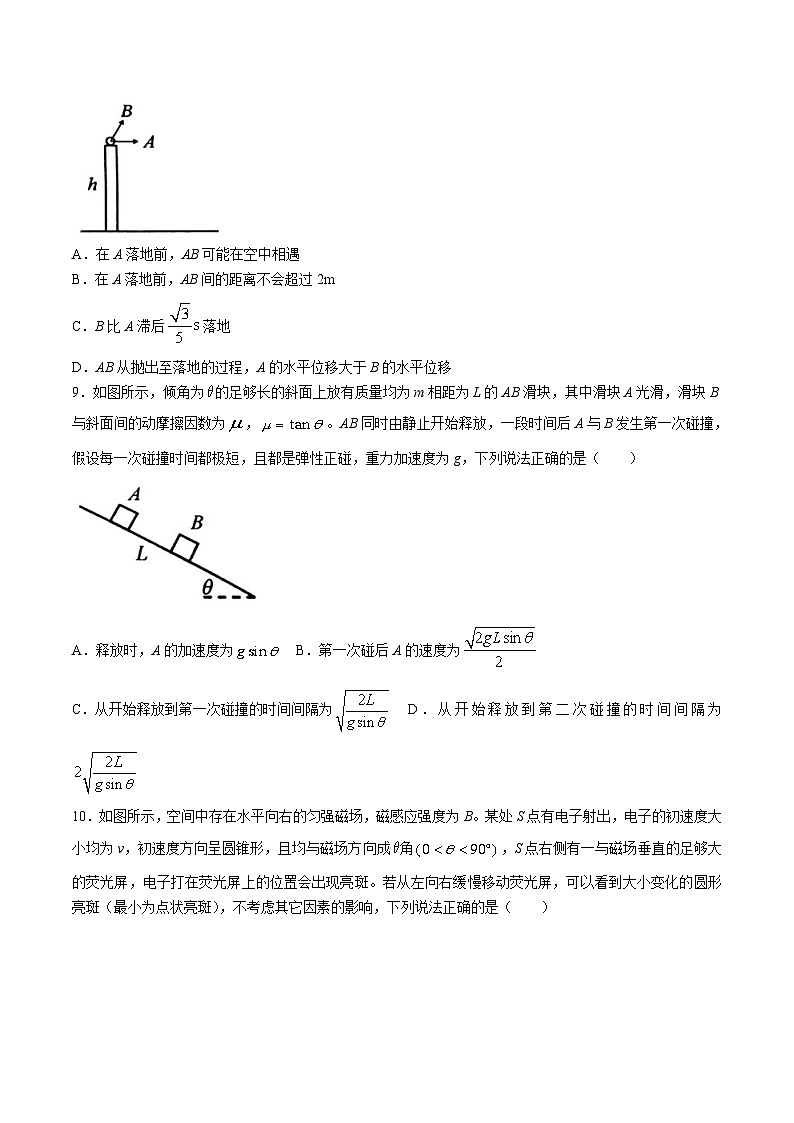 2024届湖南省岳阳市高三下学期教学质量监测（二）物理试题 Word版第3页