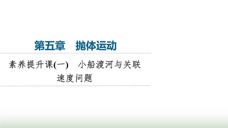 人教版高中物理必修二第5章素养提升课1小船渡河与关联速度问题课件第1页