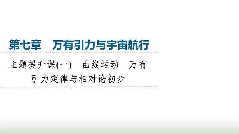 人教版高中物理必修二第7章主题提升课1曲线运动万有引力定律与相对论初步课件第1页