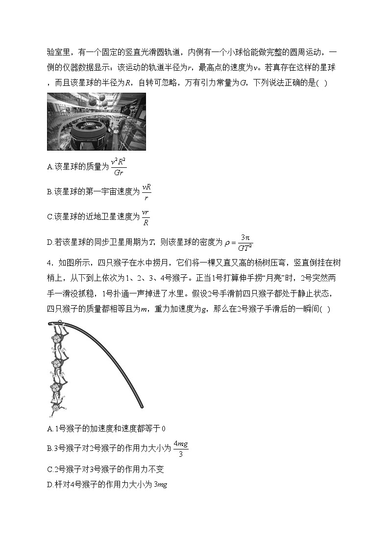 吉林省东北师大附中、长春市十一高中、吉林一中、四平一中、松原实验中学2024届高三上学期1月联合模拟考试物理试卷(含答案)02