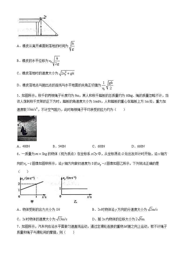 山西省三晋联盟2023-2024学年高一下学期3月质量检测物理试题（Word版附解析）第2页