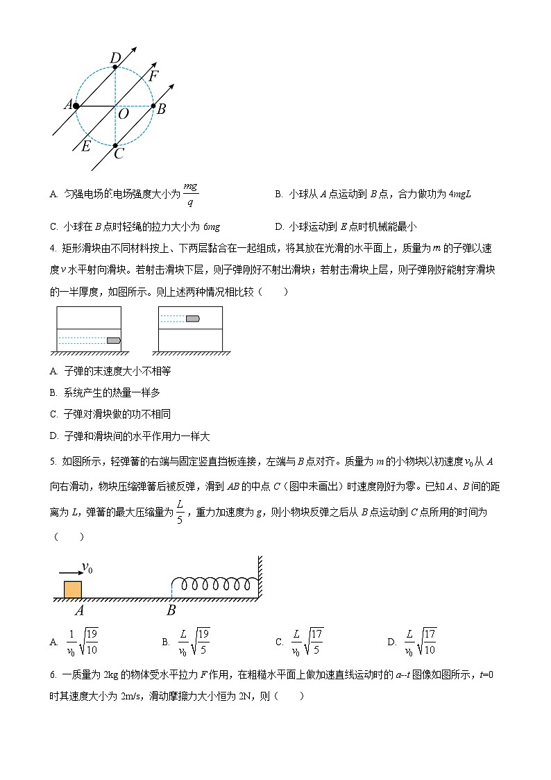四川省内江市第六中学2023-2024学年高三下学期入学考试物理试题 Word版无答案第2页