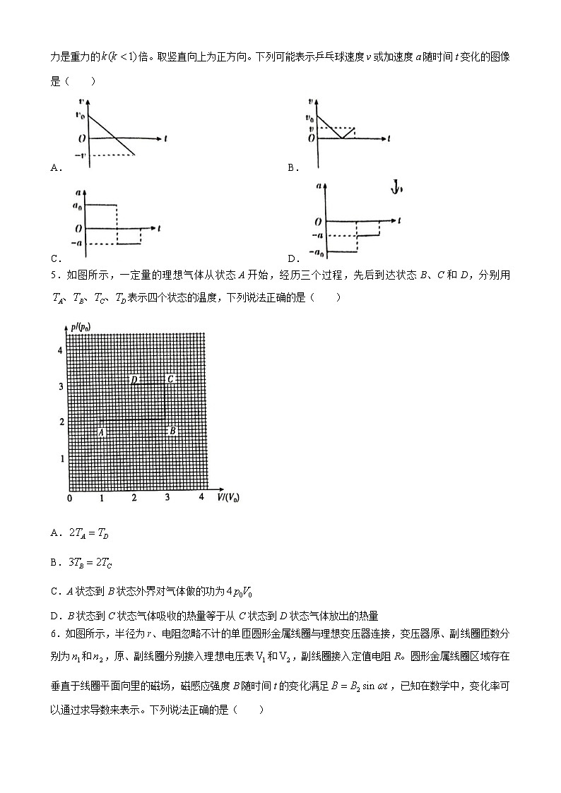 2024届河北省高三下学期大数据应用调研联合测评（Ⅵ）物理试题(无答案)第2页
