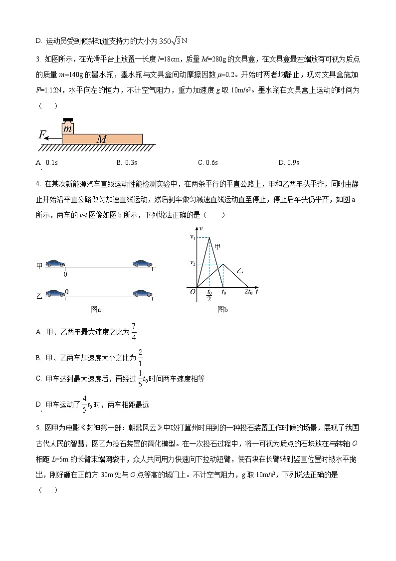 河南省商丘市青桐鸣2023-2024学年高一下学期3月联考物理试题（原卷版）第2页