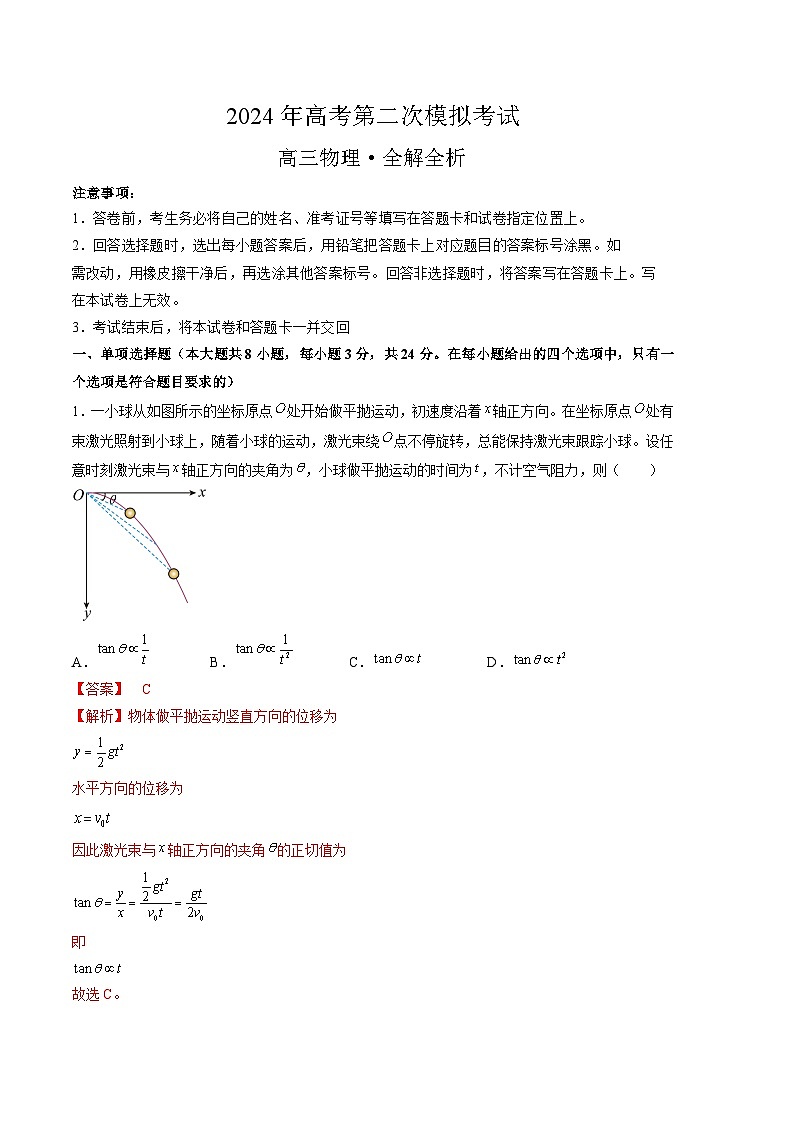 2024年高考第二次模拟考试：物理（海南卷）（解析版）01